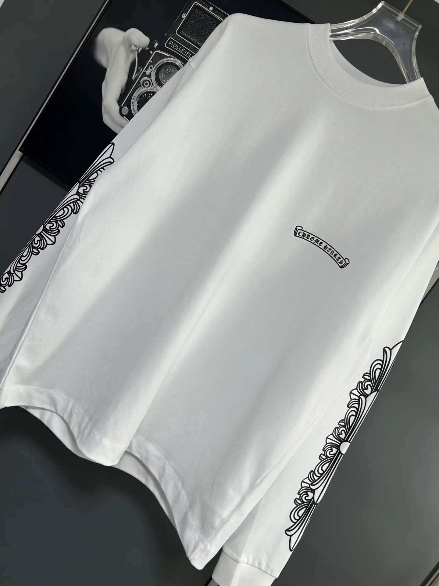 P230 2026 new (exclusive) Chrome Hearts autumn and winter limited edition heavyweight high-weight long-sleeved T-shirt, customized Dreamweaver Yayun ribbed cotton designer concept style Fabric: Heavy 380g Size: S M L XL Color: White Black